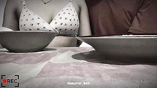 Handjob at Noodle Restaurant with Tinder Girlfriend, Outdoor!!!