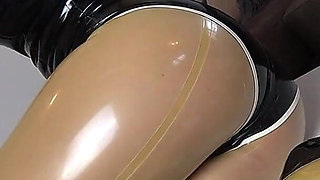 Horny Latex Doll Has Stuffed Both Holes!