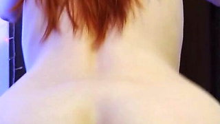 POV close up red head riding me without condom at Xmas party