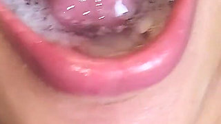 Filling Her Mouth with Piss and Cum