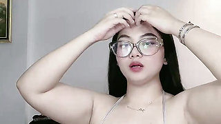 My stepsister is beautiful squeezing her big boobs