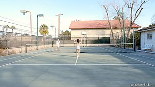 Selina Imai's Big Tits and Hot Mouth Get Stuffed After A Pickleball Win