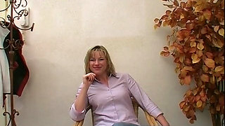 Mature blonde hard fucked by young black  with strange sex toys