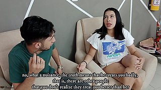 The Horny Vayolet Loves to Fuck Her Stepsister's Boyfriend's Big Cock - Creampie - Porn in Spanish