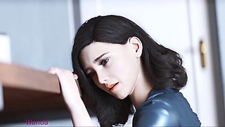 Sexy 3D animation of a Japanese mom in stockings and high heels