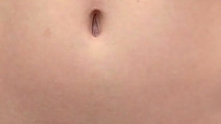 Skinny Student Plays with Her Navel and Teases Her Skinny Belly