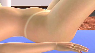 3D Animated Sex Videos Gorgeous Asian Babe Masturbates with a Banana at the Gym