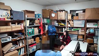 Petite teen shoplifter got caught and double fucked