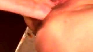 Blonde mature squirt fisted on table and blowjob