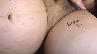 Two Lovers Cum on My Pregnant Belly After Bareback Threesome Sex! I Love to Be Their Cum Dump - Milky Mari