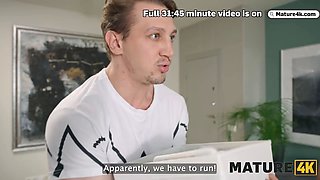 Mature4k. hot mature blondie was so lonely and her teenage neighbour with a Big Cock came to fuck her after a short lap dance