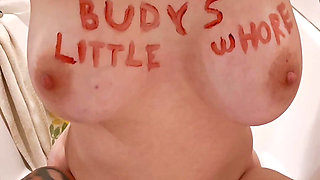 Fucking a dildo with bouncing tits for Budy8219
