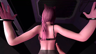 Fucking Fox Ear Girl in Standing Doggie POV