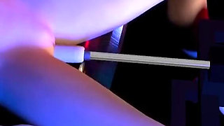 Hot sexy beauty is drilled by sex machine
