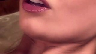 Adorable blonde with big tits playing with wet pussy