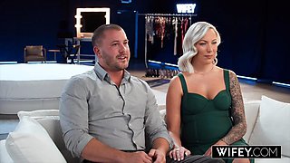 WIFEY Blonde Hotwife Candice Holds Hubby s Hand While Taking A Monster BBC