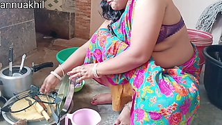 Indian stepmom gives sloppy blowjob and swallows cum