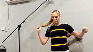 slut his tall blonde fetish flashing ass on live webcam
