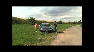 Hot Outdoor Fuck for a Dirty Pig and His Slutty Secretary