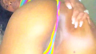 Shuga Avry Exposes Her Beautiful Pussy with a Sexy Strip Tease in Front of the Camera and Plays with Her Clit in Fishnets