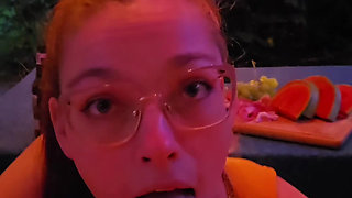 Summer Holiday Blowjob with Cum in Mouth