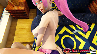 Sex 3D Animation Big Tits Girl with Pink Hair on Her Pussy - Massive Cumshot All Over Her Body