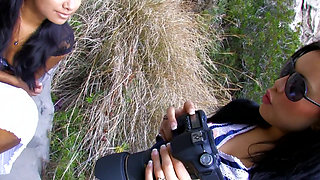 Dark skinned babe takes it rough in the butt