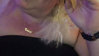 BlancaGirlBBW titty play while smoking