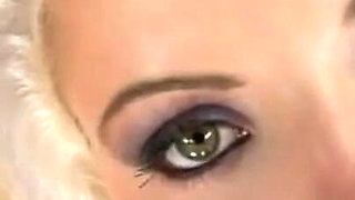 Blonde slut loves cum on her face