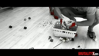 Office slut copulated roughly in the booty after she gagged