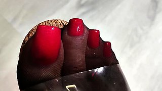 A nylon and foot fetish