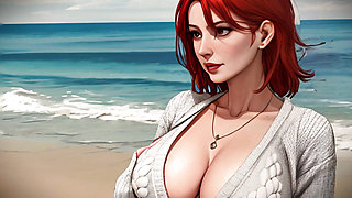 Redhead Mature Beach Babes - 3D Digital Art