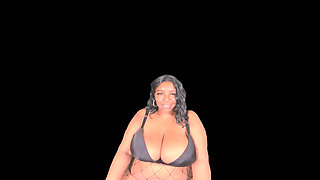 Chocolate Flavor - Black BBW Smoking & Fishnet Strip Dance