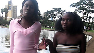 African Lesbians Acrobatic Shower Sex
