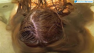 Underwater Bathtub Blowjob with Long Haired Redhead MILF