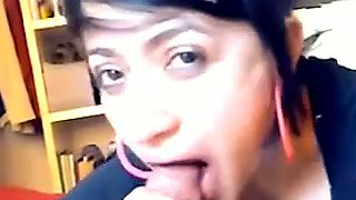 Thirsty Turkish girlfriend sucking my dick deepthroat