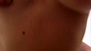 Amateur Teen with Glasses Gets Cum Facial and Squirts