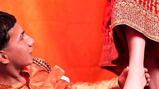 Young Hindu man enjoys and uses his penis as an offering