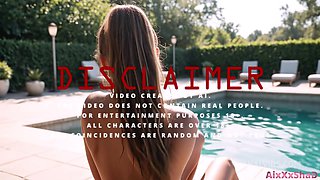 The Beautiful Neighbor Sometimes Comes To Swim In The Pool, And I Enjoy Her Little Pussy And Tight Ass. [Ai Generated]