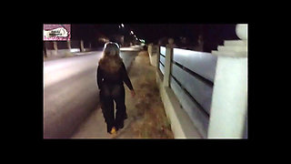 Mel Showing off in Public on the Side of Road 13