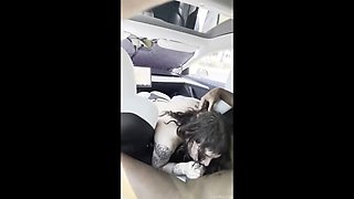 Goth Girl gets Fucked in Car by Black Cock