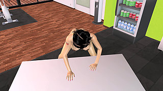 3D Animated Sex Videos Gorgeous Asian Babe Masturbates with a Carrot at the Gym