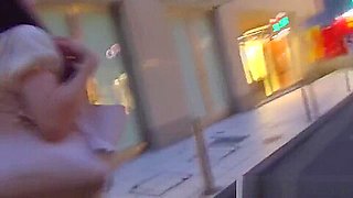 Fetish asian teenager 18+ peeing on stairs