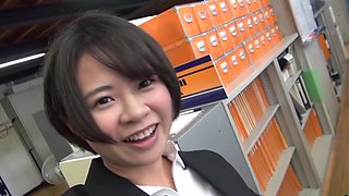 Deceptively busty JAV office lady and lesbian friend go on vacation