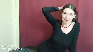 Montreal milf, milf smoking, tight black dress