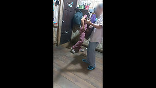 Old Preacher of the Word of Christ Converses with His Apprentice Woman and Wants to Fuck Her