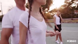 Abrill Gerald + beautiful baretta do the tennis coach