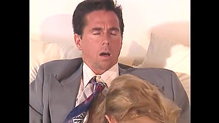 Blonde Horny MILF Seduced First His Boss Before She Sucked a Big Cock