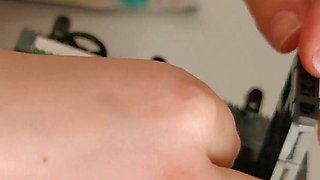 Booty Wife Puts Stickers on Her New Set of Blocks