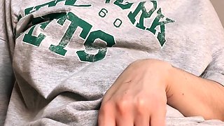 Amateur young teen solo masturbation on her livingroom